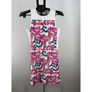 SwingDish Womens Sleeveless Golf Dress Abstract Floral Print Pockets White Small